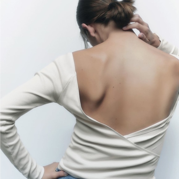 Zara Ribbed Surplice Top - NWT - Picture 3 of 7